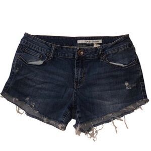 Dkny Blue Jean Shorts Distressed Mid-Rise